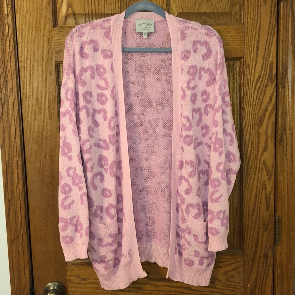 Pink Cheetah Cardigan Hayden Los Angeles Small